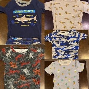 Set of 5 | Boys Size 8 PJ Sets. Short sleeve & shorts.